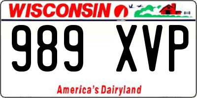 WI license plate 989XVP