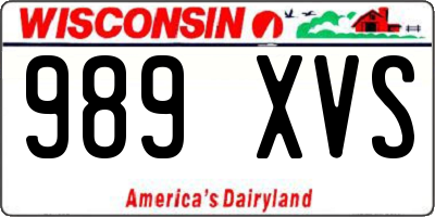 WI license plate 989XVS
