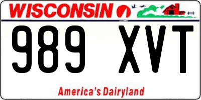 WI license plate 989XVT