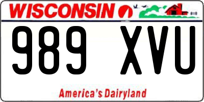 WI license plate 989XVU