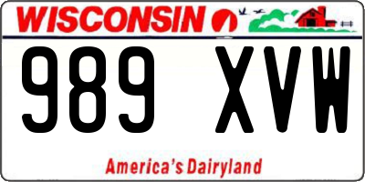 WI license plate 989XVW