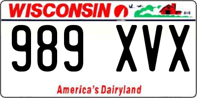WI license plate 989XVX