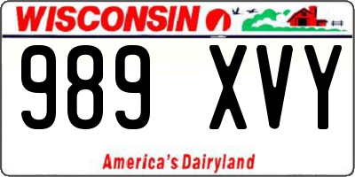 WI license plate 989XVY