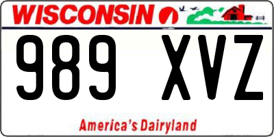 WI license plate 989XVZ