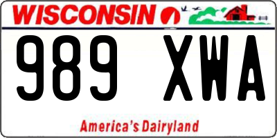 WI license plate 989XWA