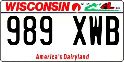 WI license plate 989XWB