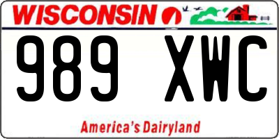 WI license plate 989XWC