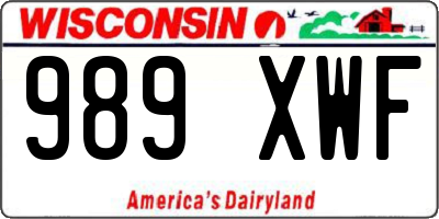 WI license plate 989XWF