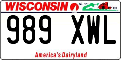 WI license plate 989XWL