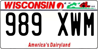 WI license plate 989XWM