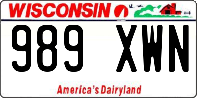 WI license plate 989XWN