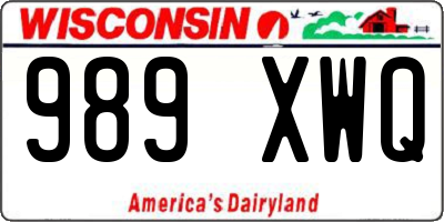 WI license plate 989XWQ