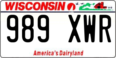 WI license plate 989XWR