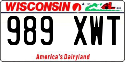 WI license plate 989XWT