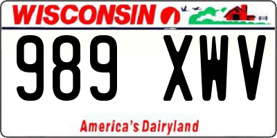 WI license plate 989XWV