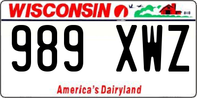 WI license plate 989XWZ