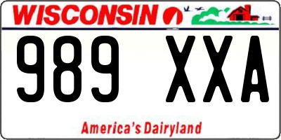 WI license plate 989XXA