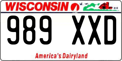 WI license plate 989XXD