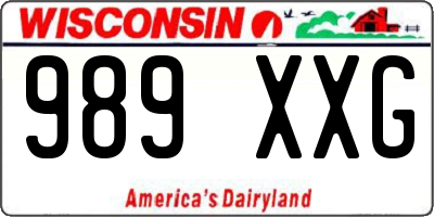 WI license plate 989XXG