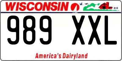 WI license plate 989XXL