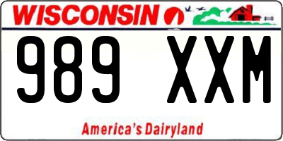 WI license plate 989XXM