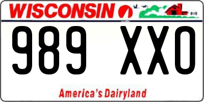 WI license plate 989XXO