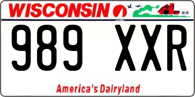 WI license plate 989XXR