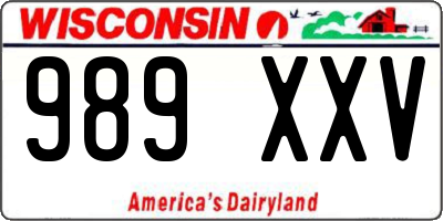 WI license plate 989XXV