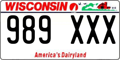 WI license plate 989XXX