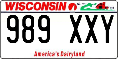 WI license plate 989XXY