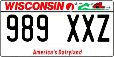 WI license plate 989XXZ