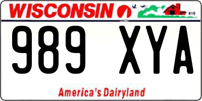 WI license plate 989XYA