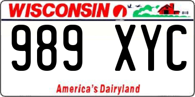 WI license plate 989XYC