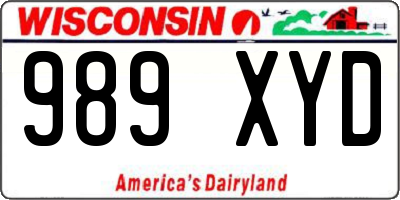 WI license plate 989XYD