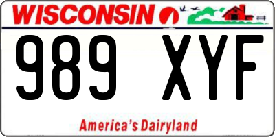 WI license plate 989XYF