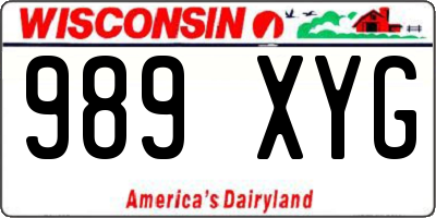 WI license plate 989XYG