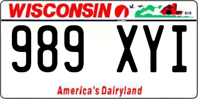 WI license plate 989XYI