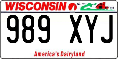 WI license plate 989XYJ