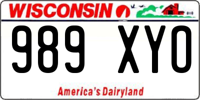 WI license plate 989XYO