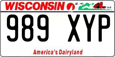 WI license plate 989XYP