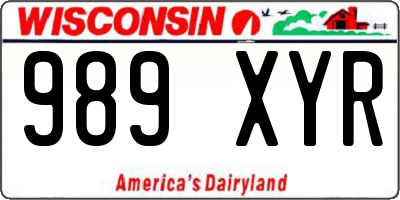 WI license plate 989XYR