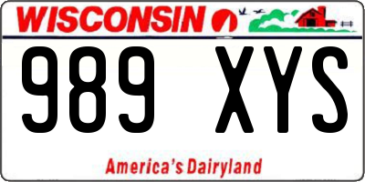 WI license plate 989XYS