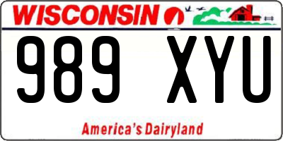 WI license plate 989XYU