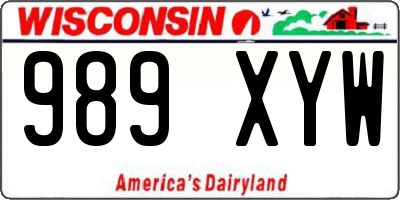 WI license plate 989XYW