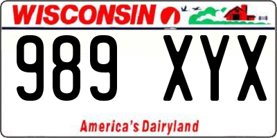 WI license plate 989XYX