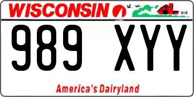 WI license plate 989XYY