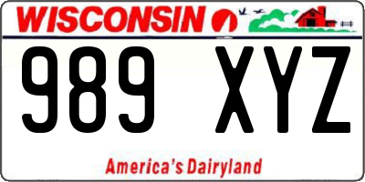 WI license plate 989XYZ