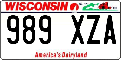 WI license plate 989XZA