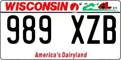 WI license plate 989XZB