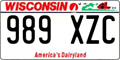 WI license plate 989XZC